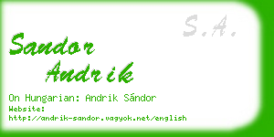sandor andrik business card